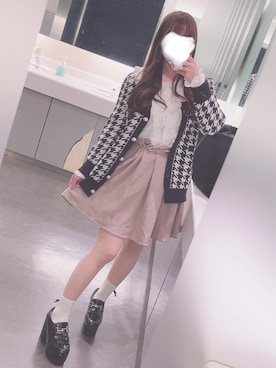 「WC（ダブル シー）のアイテム（カーディガン/ボレロ）」を使った、茅ヶ崎さん（レディース・151cm）の春コーディネート