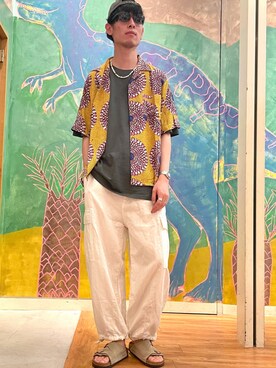 アフリカンバティック柄シャツを使ったメンズ人気ファッションコーディネート Wear アフリカンバティック柄シャツを使ったメンズ人気ファッションコーディネート Wear