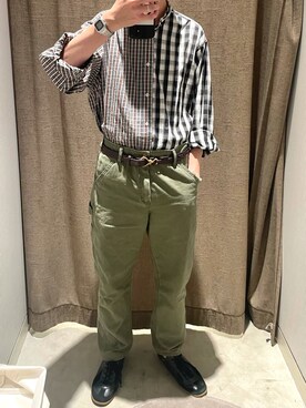 シャツ ブラウスを使った フックバックルベルト のメンズ人気ファッションコーディネート Wear