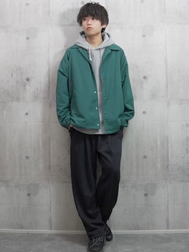 「ジーユー」｜しのさん（メンズ・172cm）の冬コーディネート