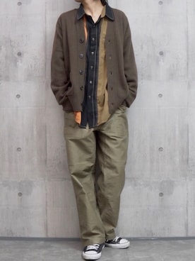「アイテム（ビジネスシャツ）」を使った、しのさん（メンズ・172cm）の冬コーディネート