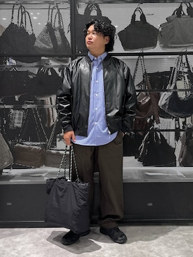 「LAKOLE（ラコレ）のBakerパンツ / 1061603（その他パンツ、グリーン系）」を使った、Mikiyaさん（メンズ・168cm）の秋コーディネート