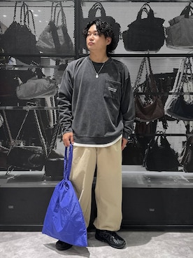 「LAKOLE（ラコレ）のヘビーウエイトパックロンT / 1046839（Tシャツ/カットソー、ホワイト系）」を使った、Mikiyaさん（メンズ・168cm）の秋コーディネート