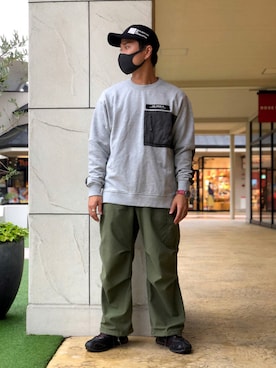 wasabiさんの「コンビネーション クルーネックスウェット/L/S WR COMBINATION CREW SWEAT」を使ったコーディネート