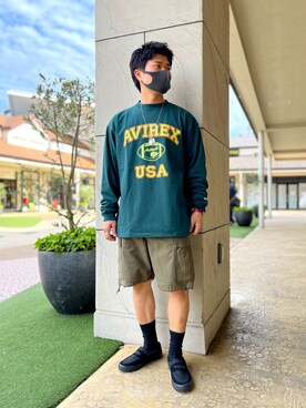 「AVIREX（アヴィレックス）のアイテム（スリッポン）」を使った、wasabiさん（メンズ・168cm）の春コーディネート