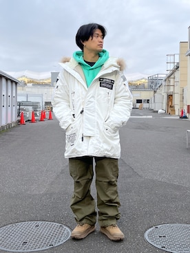「アヴィレックス」｜wasabiさん（メンズ・168cm）の冬コーディネート