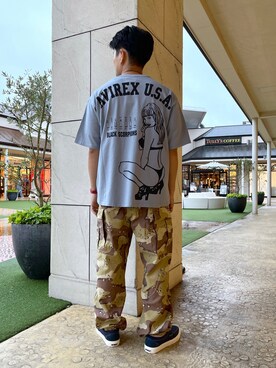 「AVIREX（アヴィレックス）のアイテム（スリッポン）」を使った、wasabiさん（メンズ・168cm）の夏コーディネート