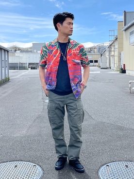 「AVIREX（アヴィレックス）のアイテム（スリッポン）」を使った、wasabiさん（メンズ・168cm）の夏コーディネート