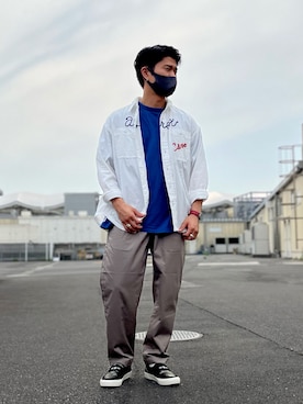 「AVIREX（アヴィレックス）のアイテム（スリッポン）」を使った、wasabiさん（メンズ・168cm）の夏コーディネート