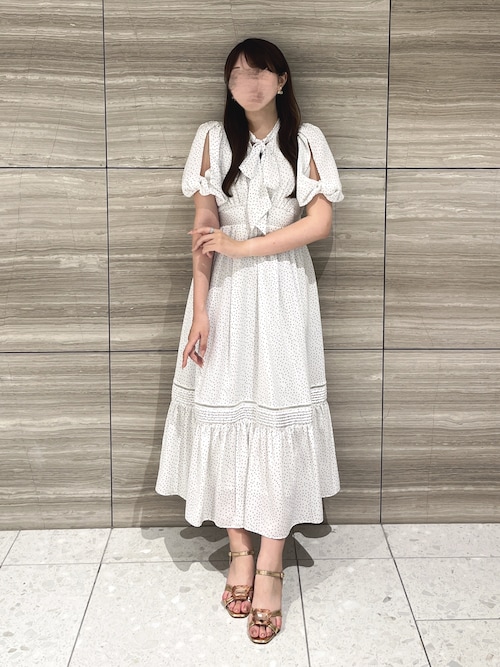 Polka-Dot Open Shoulder Dress