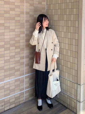 「チェックジャケット」｜「アイテム（その他）」を使った、みさきさん（レディース・162cm）の秋コーディネート