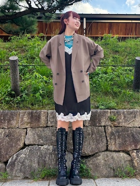 「アイテム（ブーツ）」を使った、みさきさん（レディース・162cm）の秋コーディネート