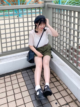 「COOLなこのコが仲間入り」｜「アイテム（ハンチング/ベレー帽）」を使った、みさきさん（レディース・162cm）の夏コーディネート