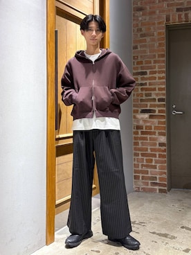 「RAGEBLUE（レイジブルー）のアイテム（パーカー）」を使った、りょーやさん（メンズ・180cm）の秋コーディネート