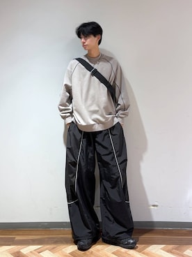 「UMBRO（アンブロ）の【umbro/アンブロ】アンブロ/配色ナイロンパンツ（その他パンツ、ブラック系）」を使った、りょーやさん（メンズ・180cm）の秋コーディネート