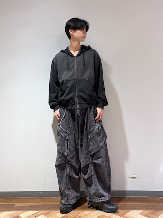 「RAGEBLUE（レイジブルー）のGRADATION DOUBLE ZIP HOODIE/グラデーション加工ダブルジップパーカー（パーカー）」を使った、りょーやさん（メンズ・180cm）の秋コーディネート