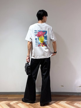 「Disney（ディズニー）のアイテム」を使った、りょーやさん（メンズ・180cm）の夏コーディネート