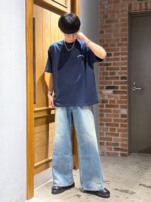 12oz/ヴィンテージライクバギーデニムワイドフレアパンツ