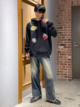 「NBA（エヌビーエー）のアイテム」を使った、りょーやさん（メンズ・180cm）の春コーディネート