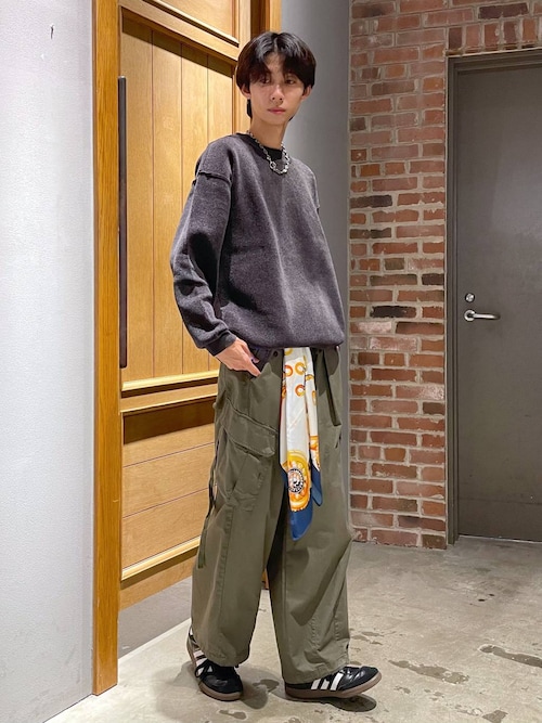 【UNISEX】リング付き/マルチパターン大判スカーフ
