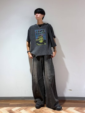 「Disney（ディズニー）のアイテム」を使った、りょーやさん（メンズ・180cm）の夏コーディネート