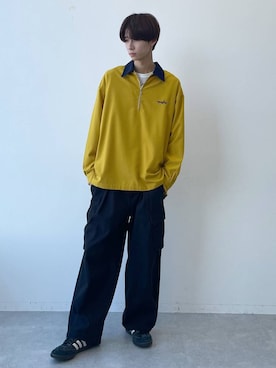 「アイテム（カーゴパンツ）」を使った、りょーやさん（メンズ・180cm）の冬コーディネート