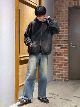 「RAGEBLUE（レイジブルー）のアイテム（パーカー）」を使った、りょーやさん（メンズ・180cm）の冬コーディネート