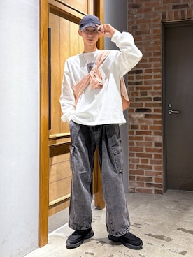 「RAGEBLUE（レイジブルー）のアイテム（Tシャツ/カットソー）」を使った、りょーやさん（メンズ・180cm）の秋コーディネート