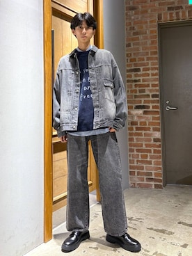 「アイテム（デニムジャケット）」を使った、りょーやさん（メンズ・180cm）の秋コーディネート