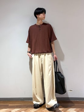 「RAGEBLUE（レイジブルー）のアイテム（スラックス）」を使った、りょーやさん（メンズ・180cm）の春コーディネート