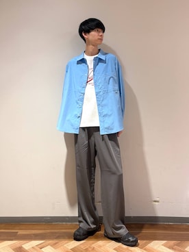 「RAGEBLUE（レイジブルー）のアイテム（スラックス）」を使った、りょーやさん（メンズ・180cm）の春コーディネート