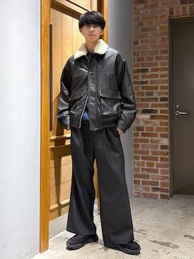 「RAGEBLUE（レイジブルー）のアイテム（パンツ）」を使った、りょーやさん（メンズ・180cm）の冬コーディネート