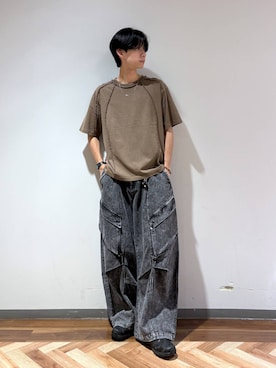 「RAGEBLUE（レイジブルー）の【ステンレス素材】SHORT CHAIN NECKLACE/ショートチェーンネックレス（ネックレス、その他）」を使った、りょーやさん（メンズ・180cm）の夏コーディネート