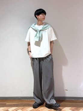 「RAGEBLUE（レイジブルー）のアイテム（スラックス）」を使った、りょーやさん（メンズ・180cm）の春コーディネート