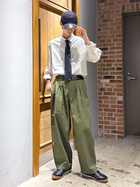 「アイテム（カーゴパンツ）」を使った、りょーやさん（メンズ・180cm・20代）の夏コーディネート