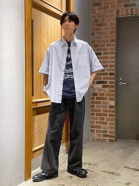 「ストライプシャツ」｜りょーやさん（メンズ・180cm・20代）の春コーディネート
