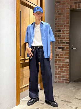「RAGEBLUE（レイジブルー）のアイテム（Tシャツ/カットソー）」を使った、りょーやさん（メンズ・180cm）の夏コーディネート