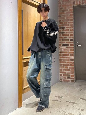「アイテム（スウェット）」を使った、りょーやさん（メンズ・180cm・20代）の秋コーディネート