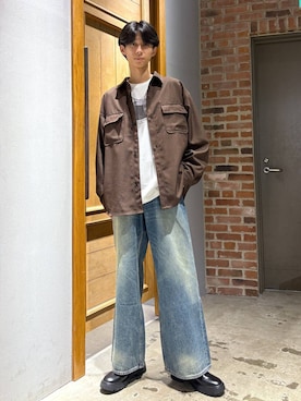 「RAGEBLUE（レイジブルー）のアイテム（Tシャツ/カットソー）」を使った、りょーやさん（メンズ・180cm）の秋コーディネート