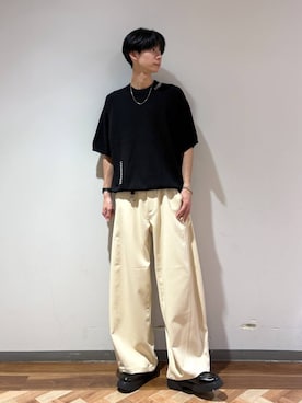「RAGEBLUE（レイジブルー）のアイテム（スラックス）」を使った、りょーやさん（メンズ・180cm）の春コーディネート