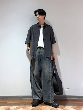 「RAGEBLUE（レイジブルー）のアイテム（デニムパンツ）」を使った、りょーやさん（メンズ・180cm）の夏コーディネート