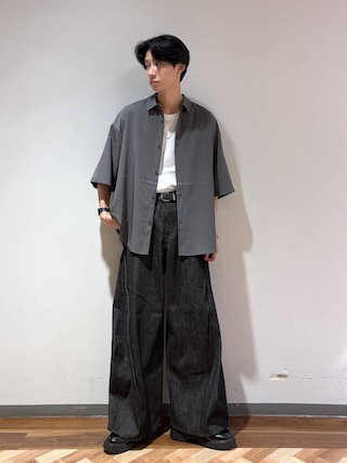 「RAGEBLUE(レイジブルー)の【LUXURY+EASY】<接触冷感>OVER SIZE DRAPE SHIRTS / ラグイージー オーバーサイズドレープシャツ(シャツ/ブラウス)」を使った、りょーやさん(メンズ・180cm)の春コーディネート