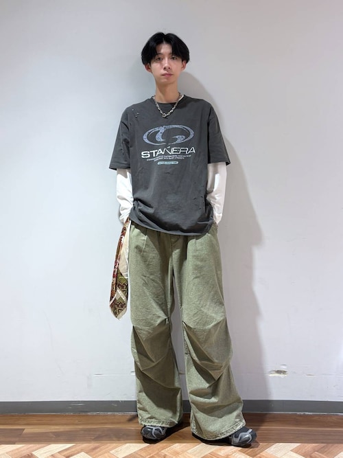 セール】Over Dye Snow Loose Wide Pants/加工スノールーズ
