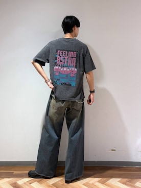 「RAGEBLUE（レイジブルー）のアイテム（デニムパンツ）」を使った、りょーやさん（メンズ・180cm）の夏コーディネート