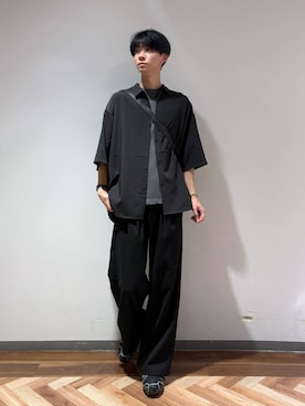 「RAGEBLUE（レイジブルー）のアイテム（スラックス）」を使った、りょーやさん（メンズ・180cm）の春コーディネート