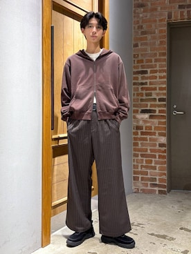 「RAGEBLUE（レイジブルー）のアイテム（パーカー）」を使った、りょーやさん（メンズ・180cm）の秋コーディネート