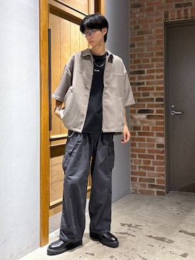 「アイテム（カーゴパンツ）」を使った、りょーやさん（メンズ・180cm）の夏コーディネート