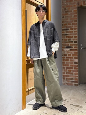 「アイテム（カーゴパンツ）」を使った、りょーやさん（メンズ・180cm）の夏コーディネート