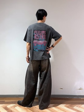 「Disney（ディズニー）のアイテム」を使った、りょーやさん（メンズ・180cm）の夏コーディネート