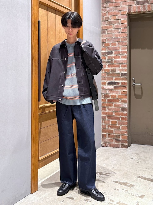 Design Stitch Short Jacket/配色ステッチショートジャケット